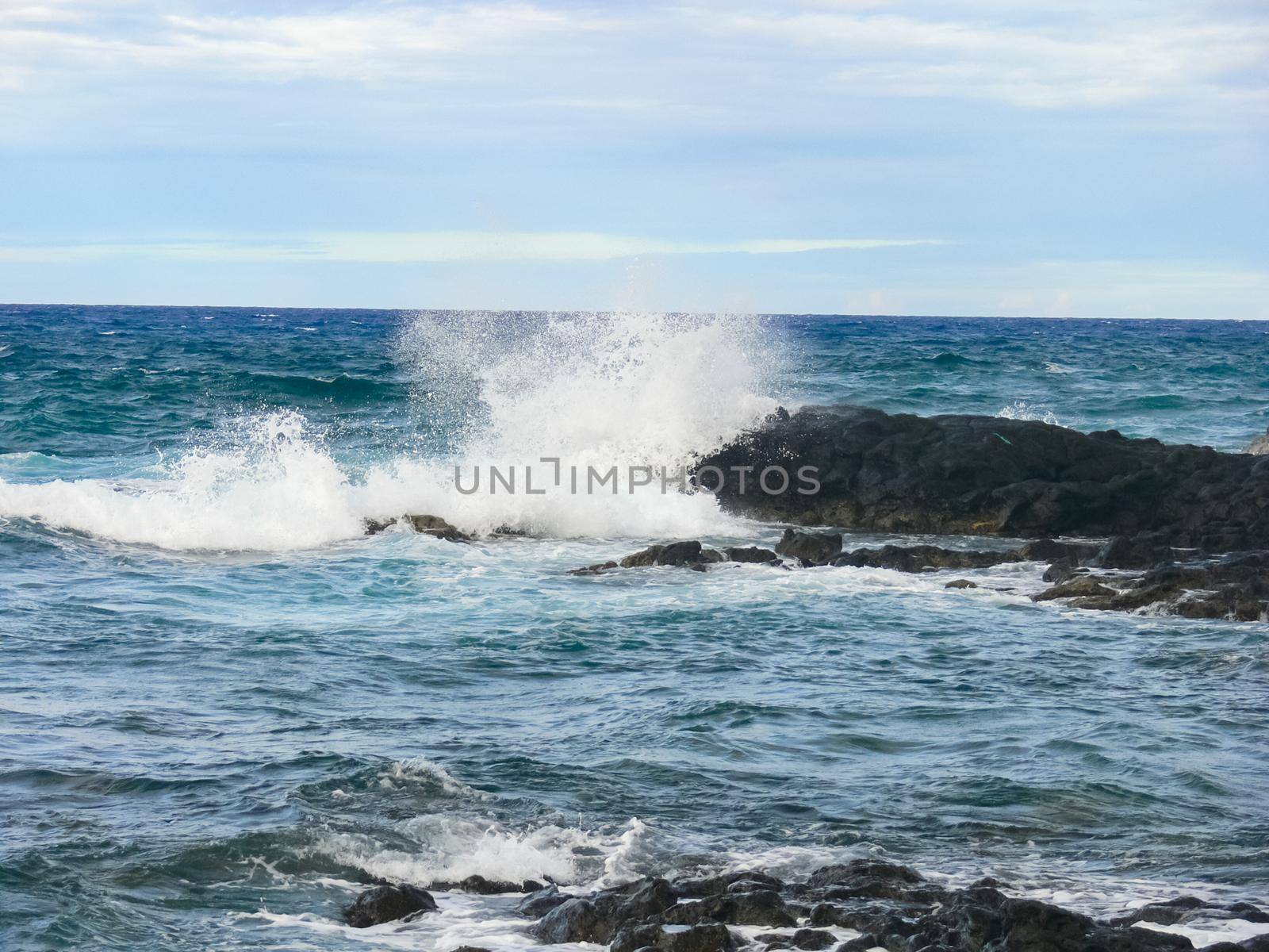 Easter Island coastline. Easter Island coast, rocks, ocean. by DePo