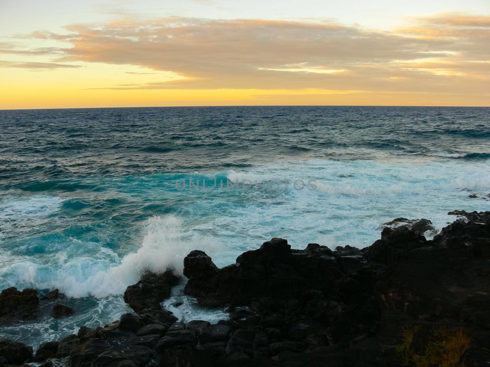 Easter Island coastline. Easter Island coast, rocks and ocean.