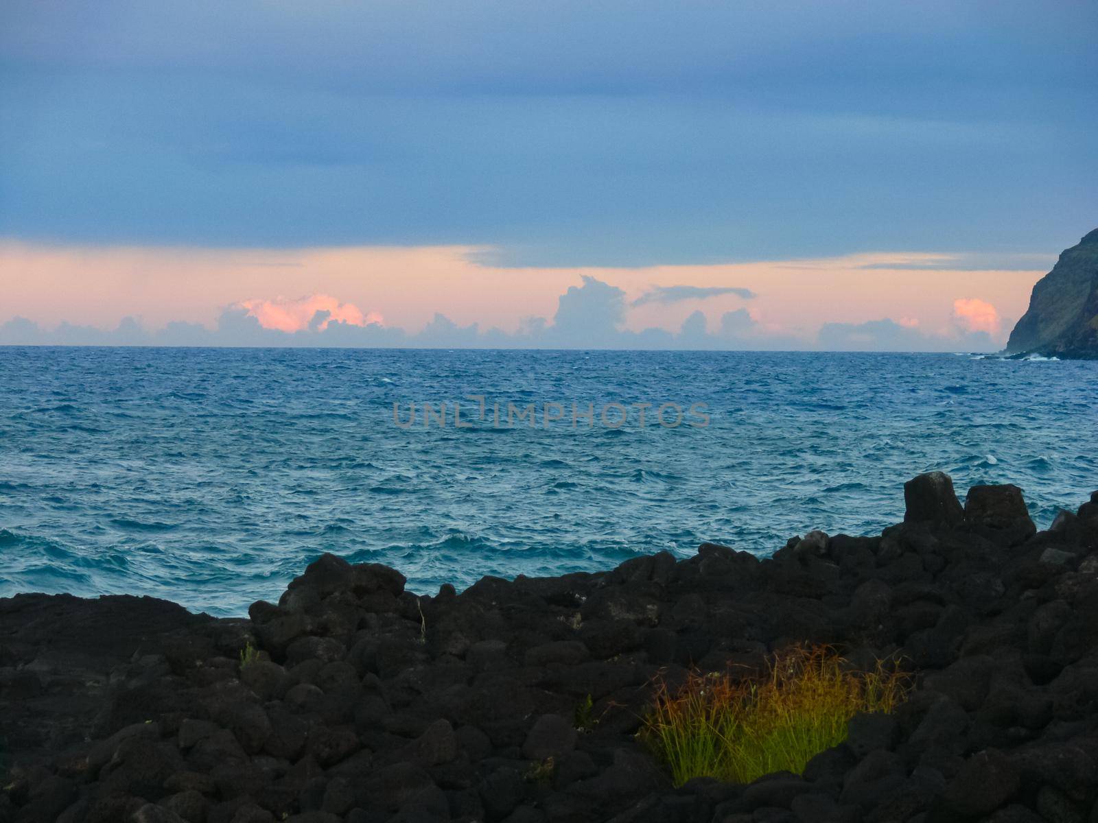 Easter Island coastline. Easter Island coast, rocks, ocean. by DePo