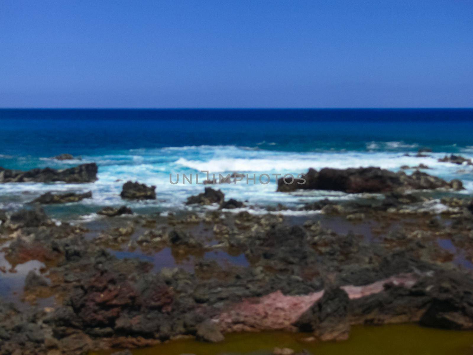 Easter Island coastline. Easter Island coast, rocks, ocean. by DePo