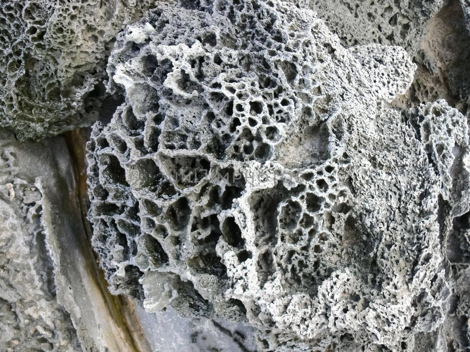 Errosia lava tuff on the coast of Easter Island.