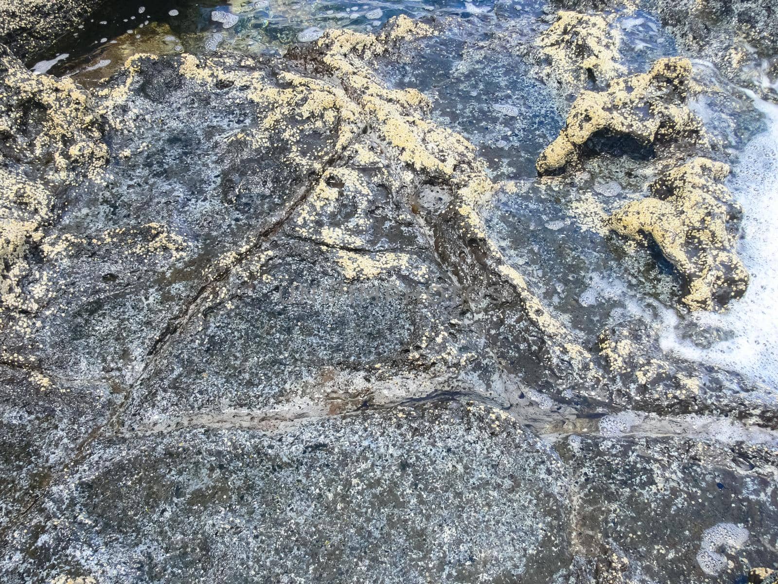 Errosia lava tuff on the coast of Easter Island.