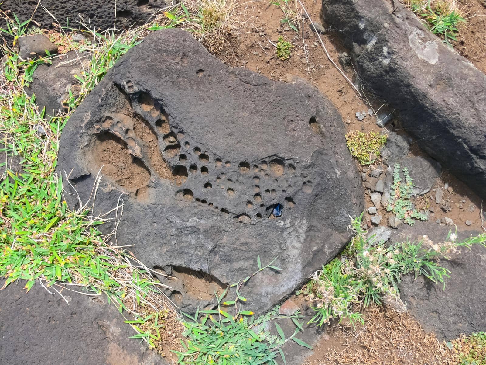 Errosia lava tuff on the coast of Easter Island.