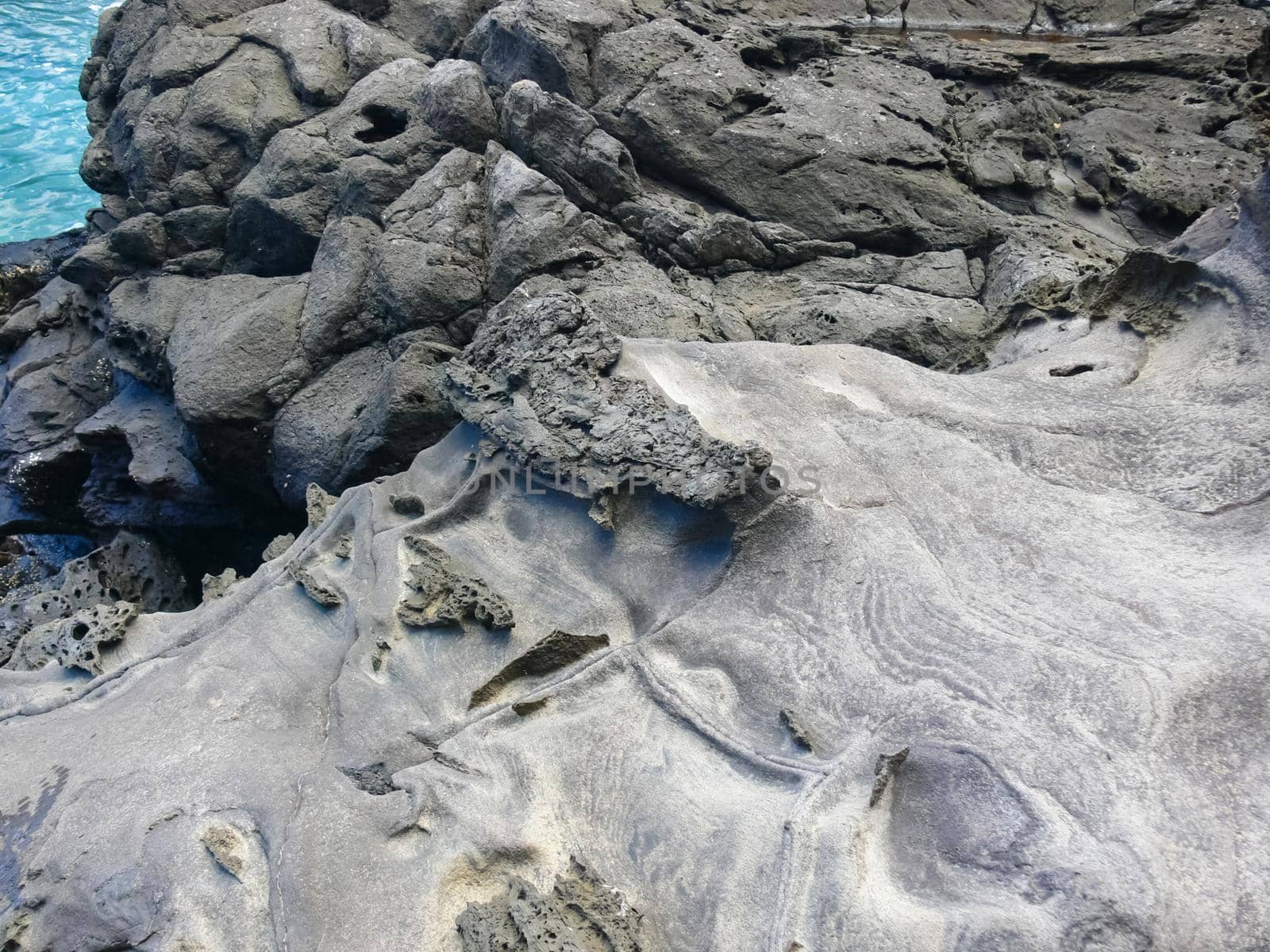 Errosia lava tuff on the coast of Easter Island.