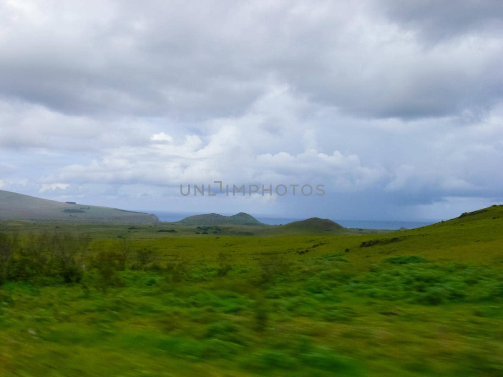 The nature of Easter Island, landscape, vegetation and coast.