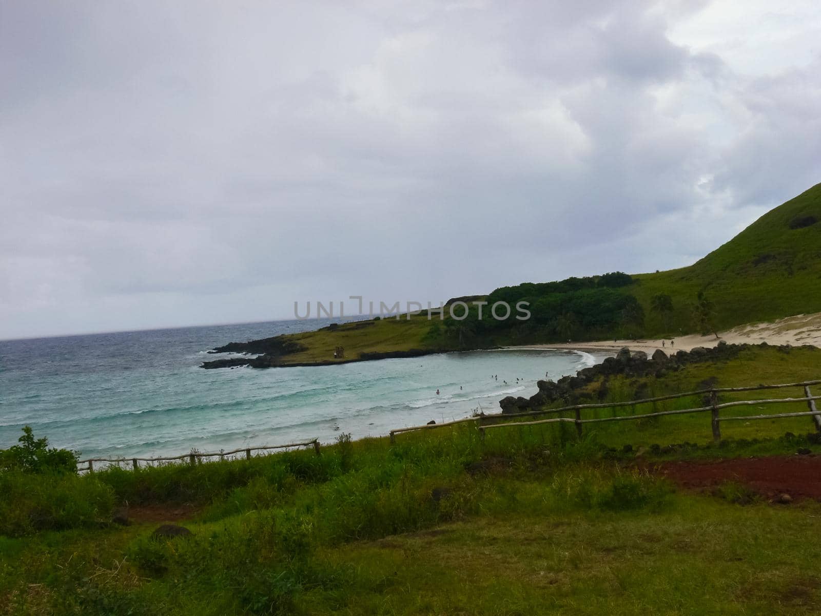 The nature of Easter Island, landscape, vegetation and coast.