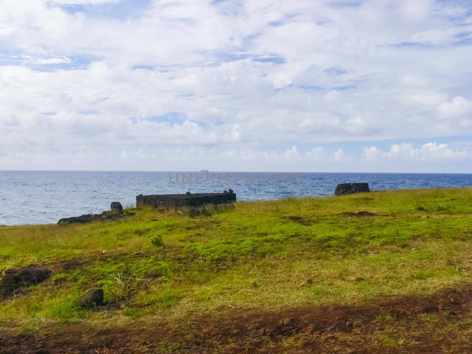 The nature of Easter Island, landscape, vegetation and coast.