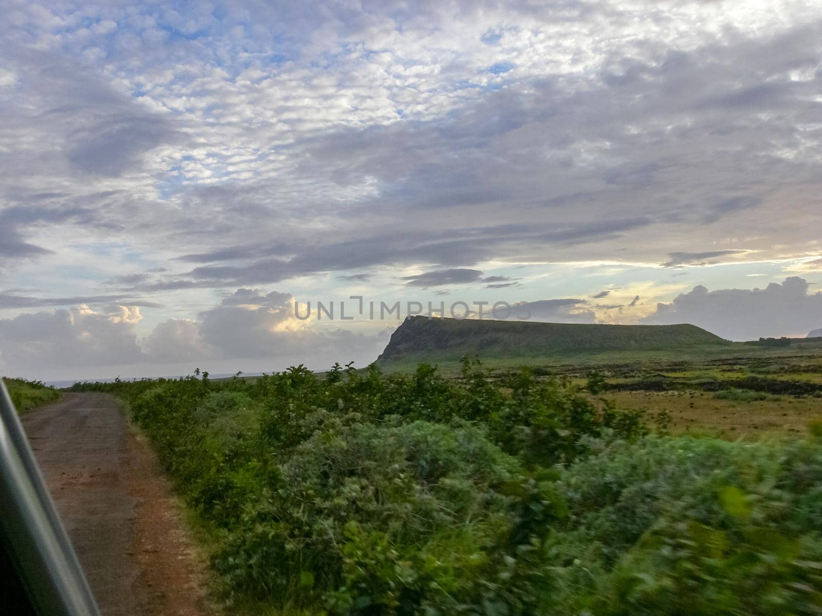 The nature of Easter Island, landscape, vegetation and coast.