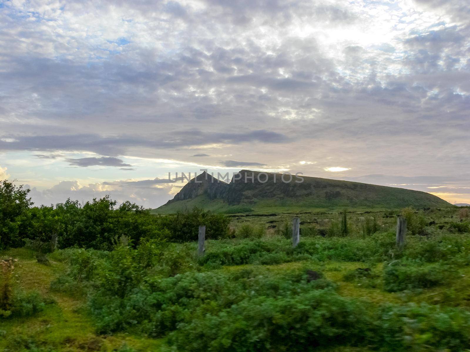 The nature of Easter Island, landscape, vegetation and coast.