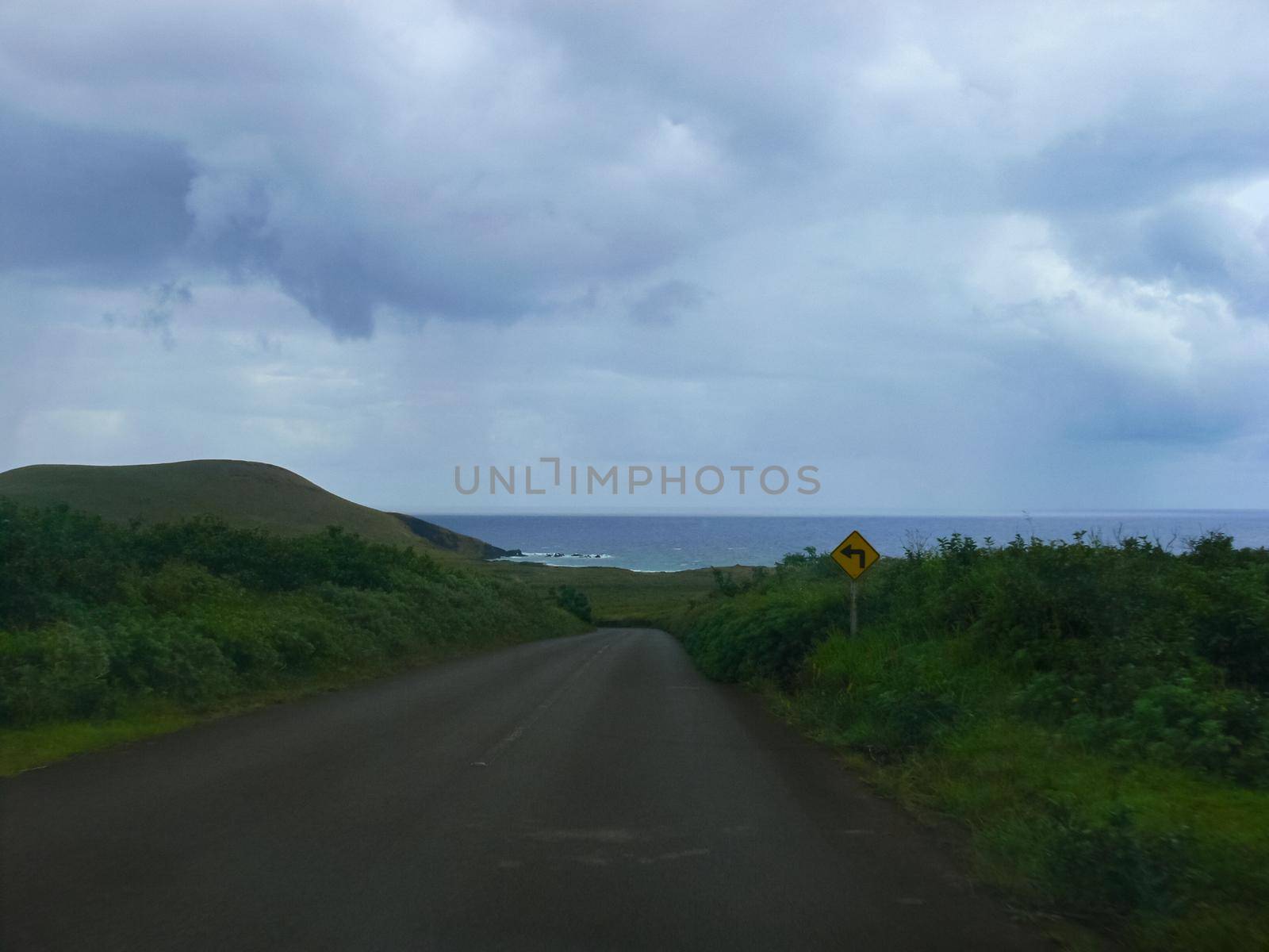 The road on Easter Island. Roads and highways on the island.