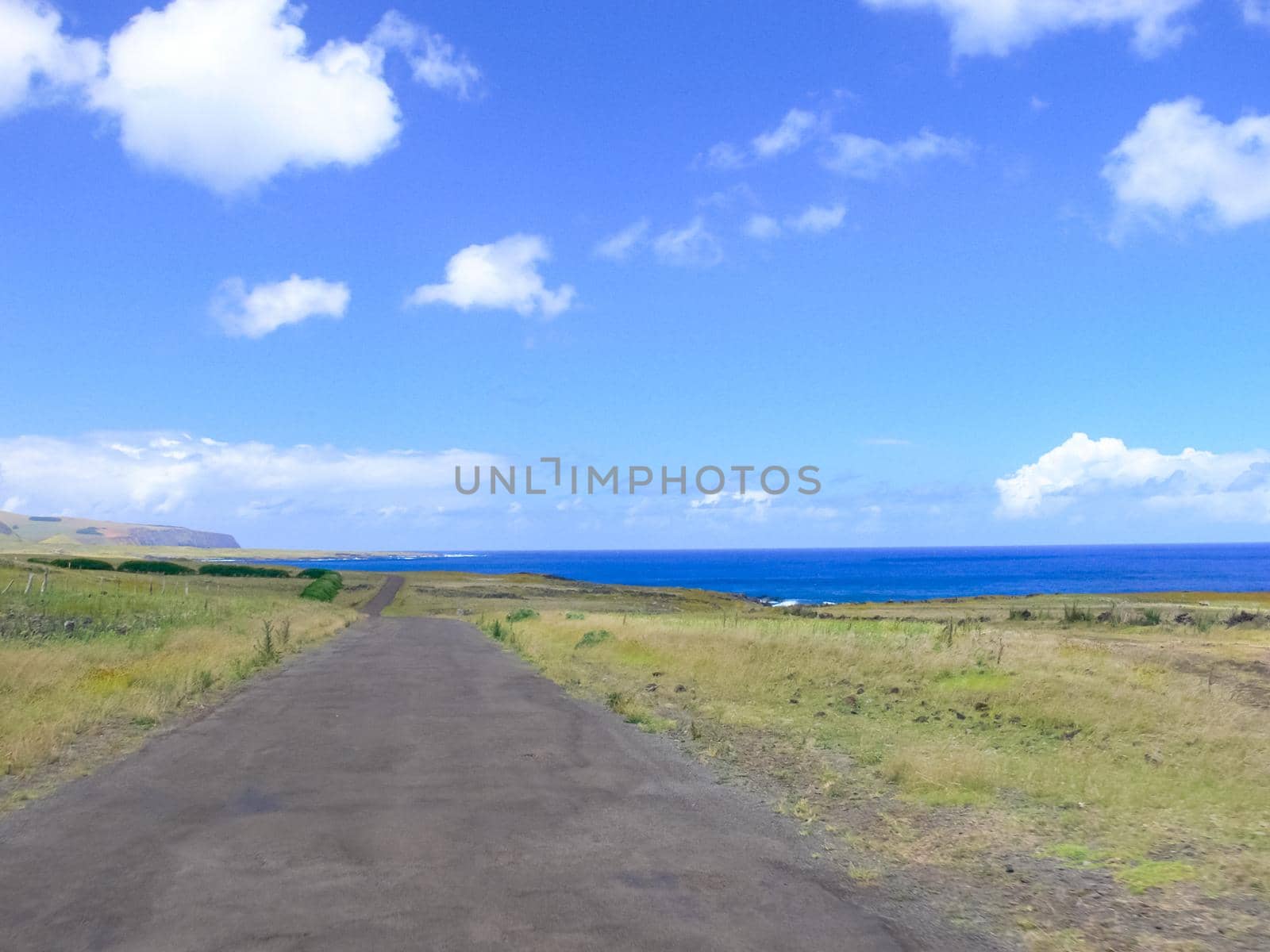 The road on Easter Island. Roads and highways on the island.