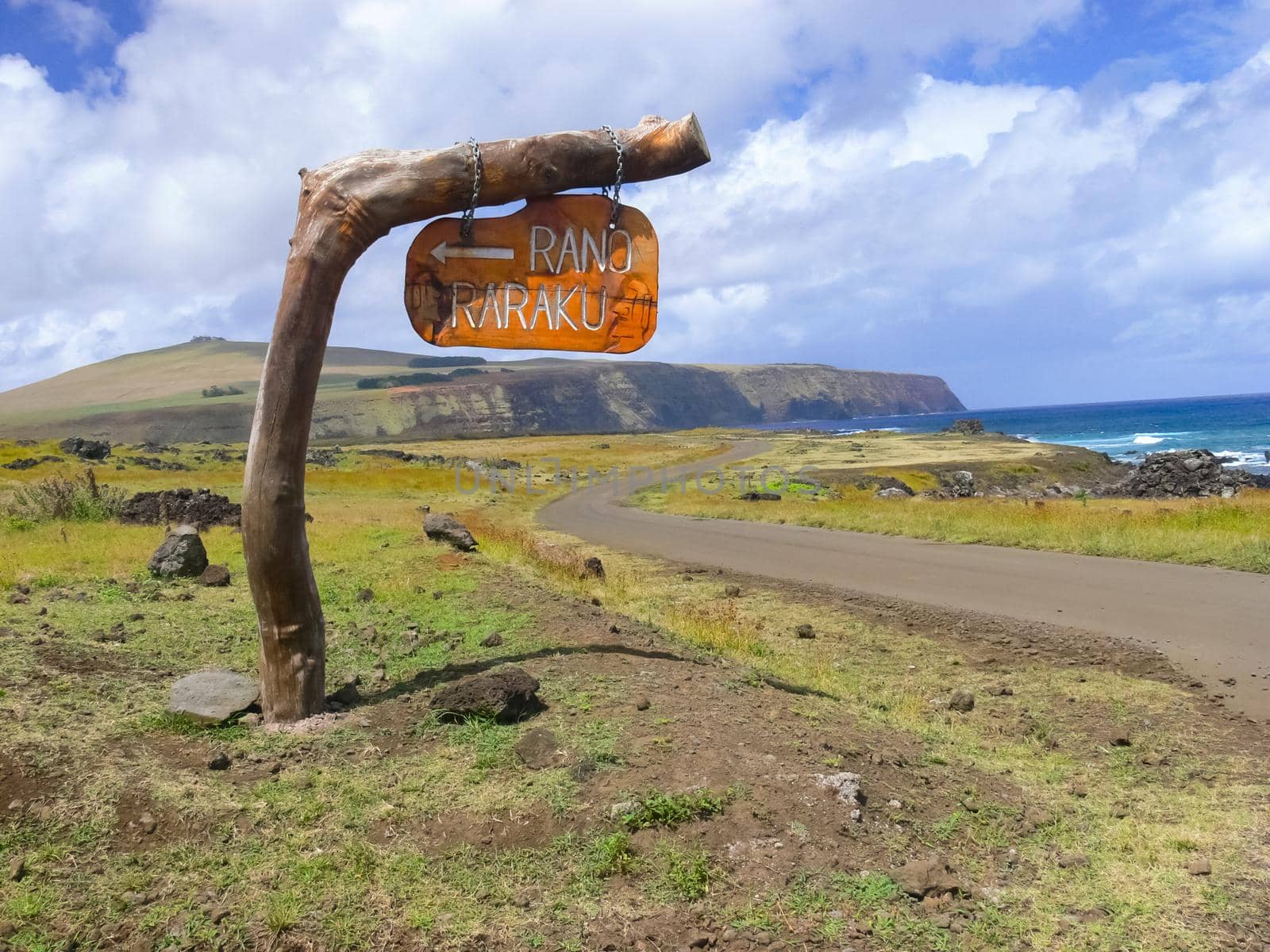 The road on Easter Island. Roads and highways on the island.