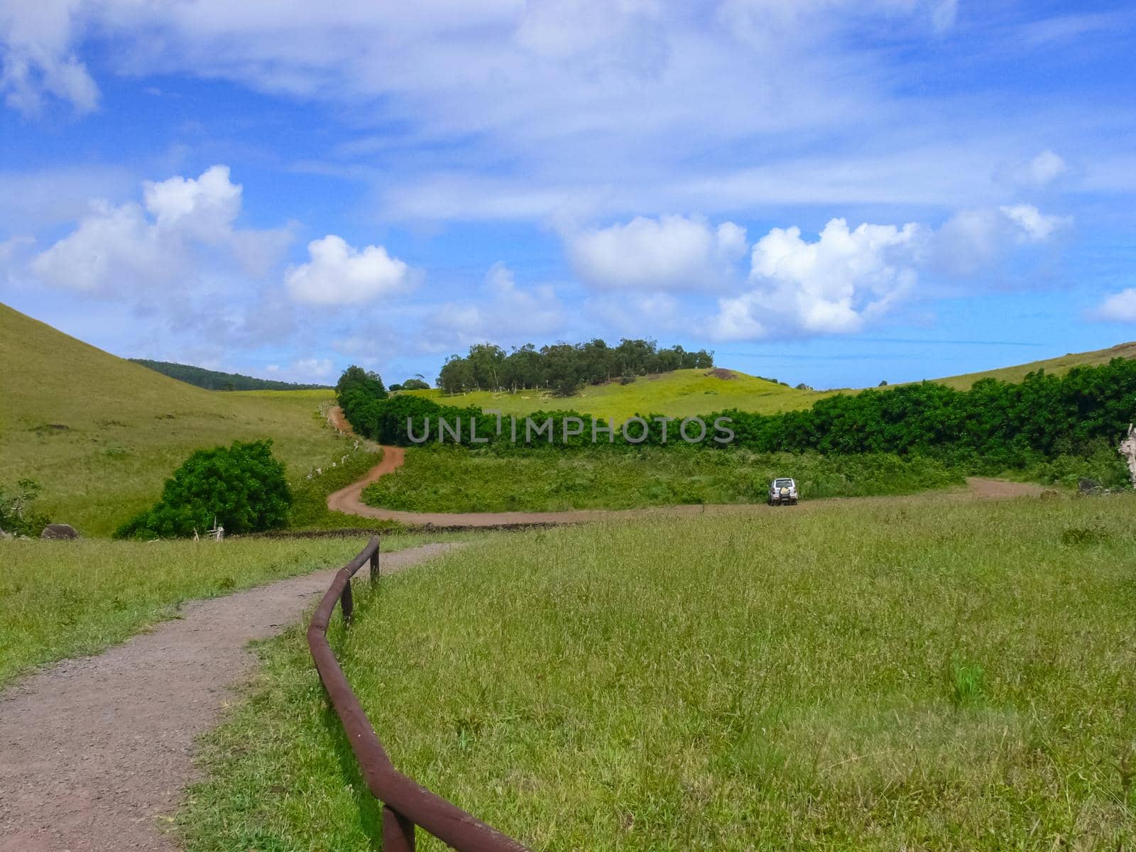 The road on Easter Island. Roads and highways on the island.