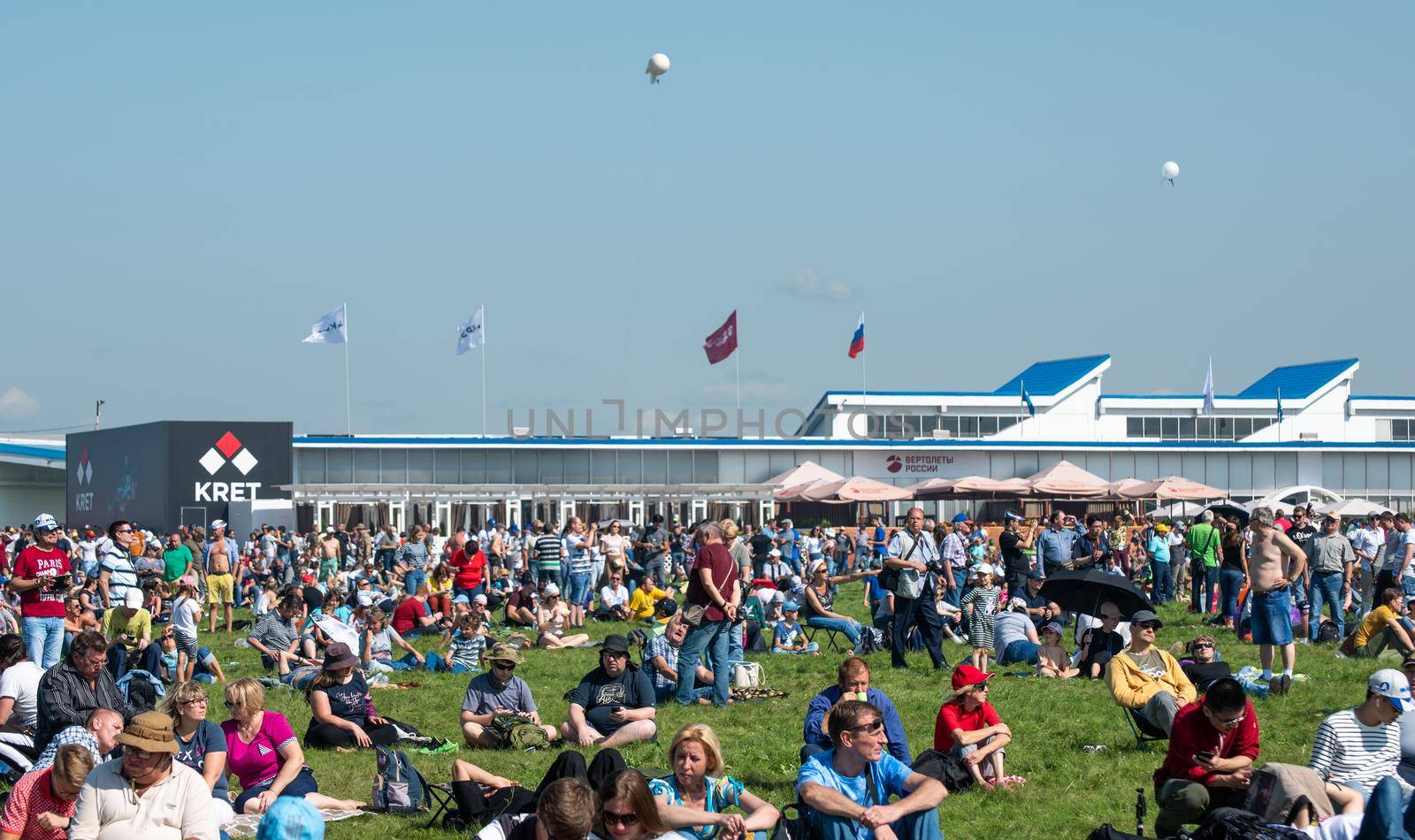 August 31, 2019, Moscow region, Russia. Spectators at the International Aerospace Salon MAKS 2019.