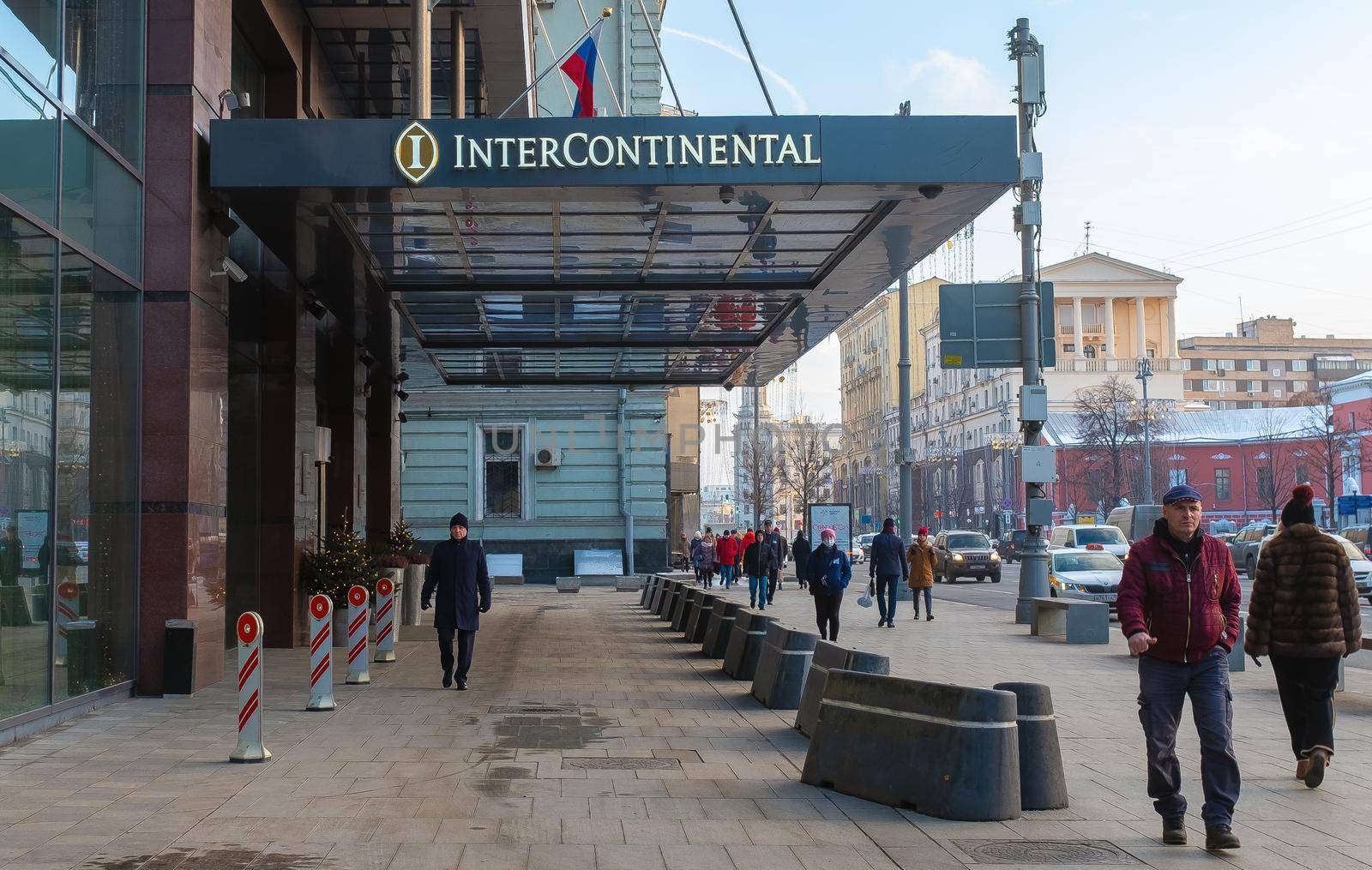 December 2, 2020, Moscow, Russia. InterContinental Hotel on Tverskaya Street in Moscow.