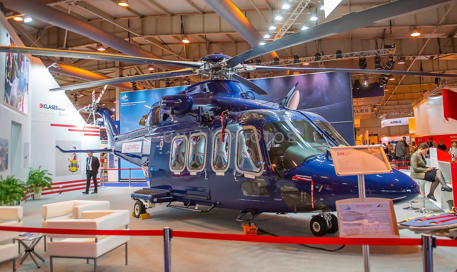 August 31, 2019, Moscow region, Russia Anglo-Italian twin-engine multipurpose helicopter AgustaWestland AW139.