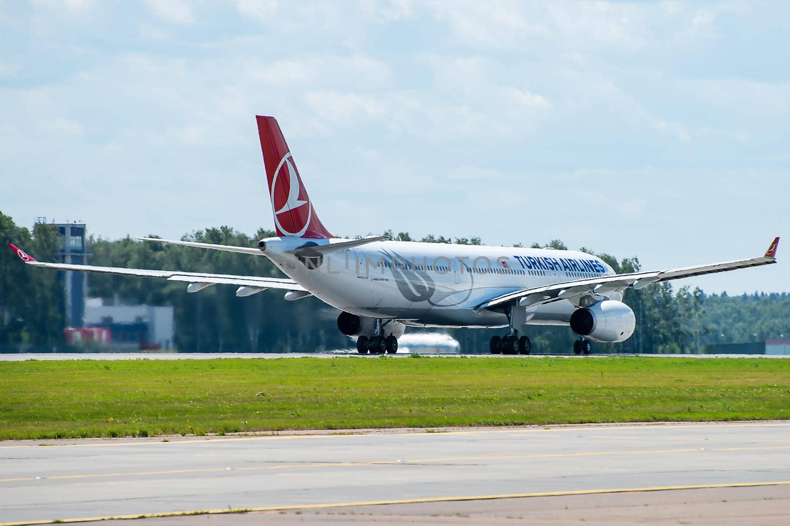 Airplane at the international airport by fifg