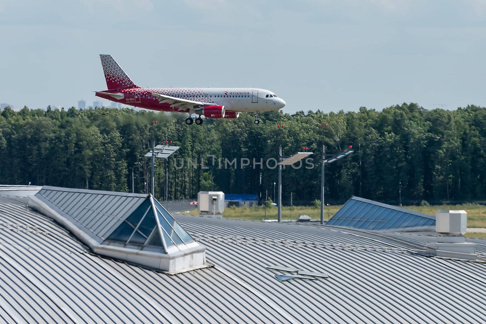 Airplane at the international airport by fifg