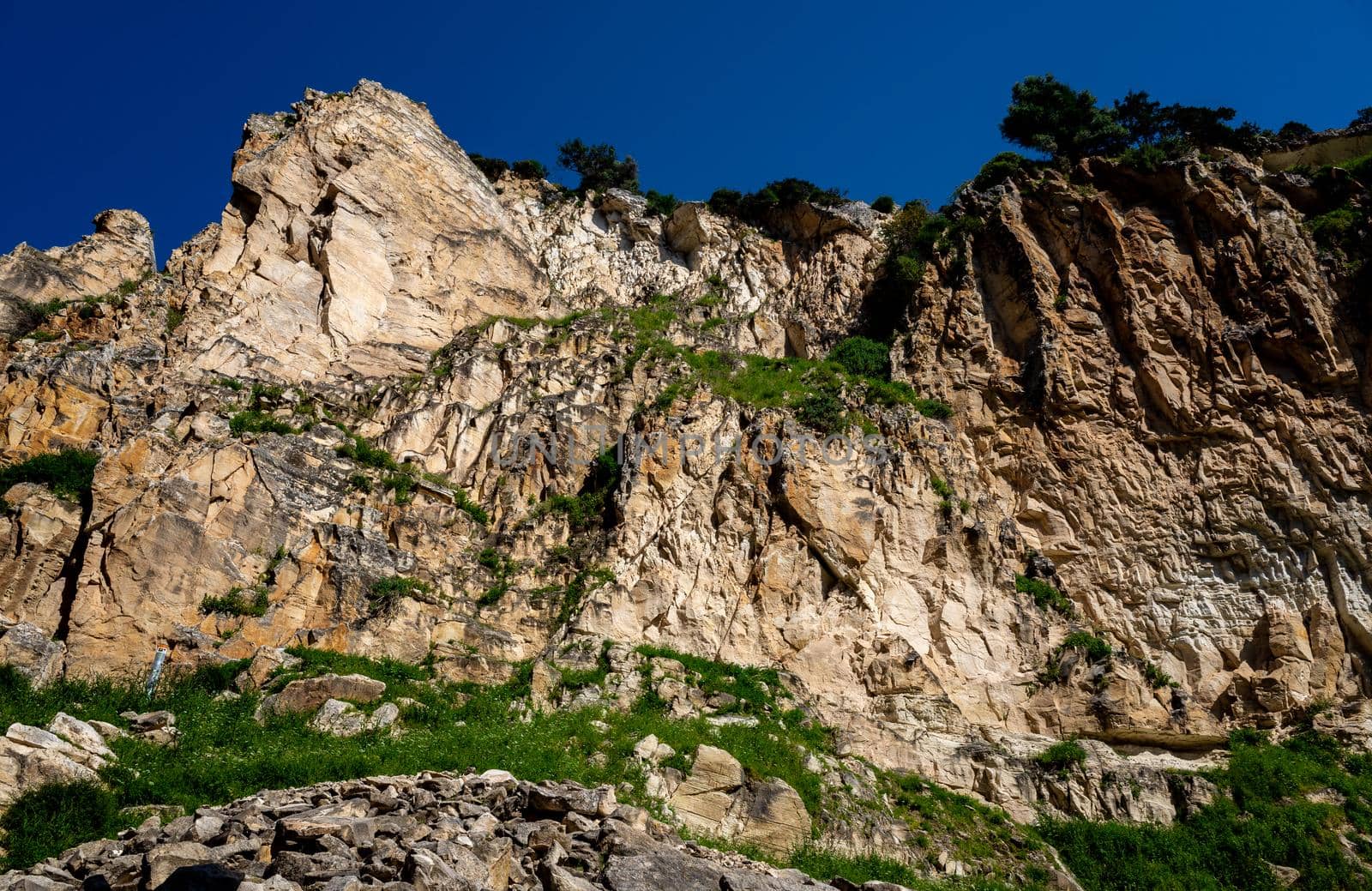 Stones on the slopes of the Avakas mountain gorge on the island of Cyprus.