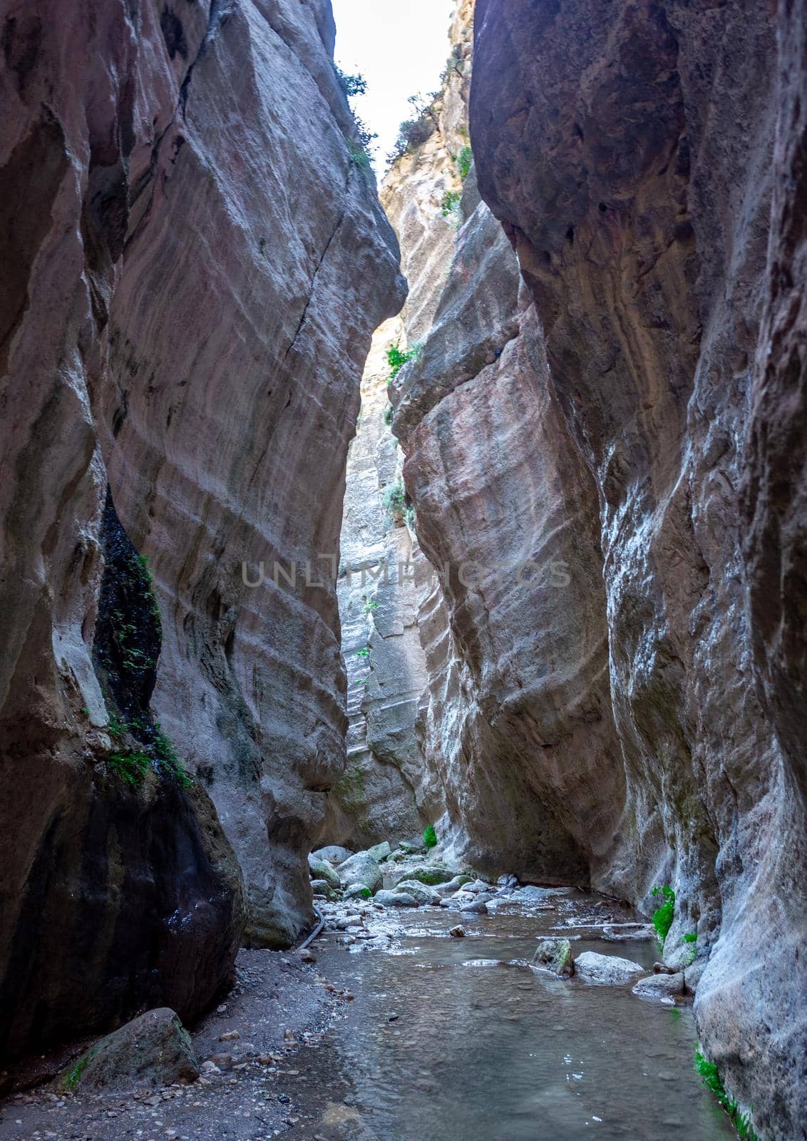 Stones on the slopes of the Avakas mountain gorge on the island of Cyprus.