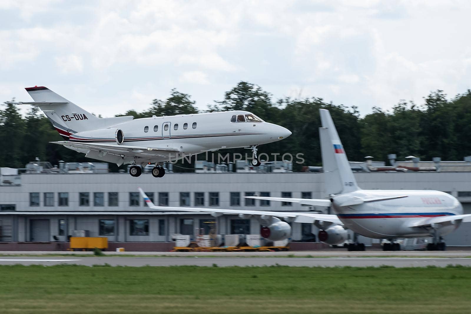 Airplane at the international airport by fifg