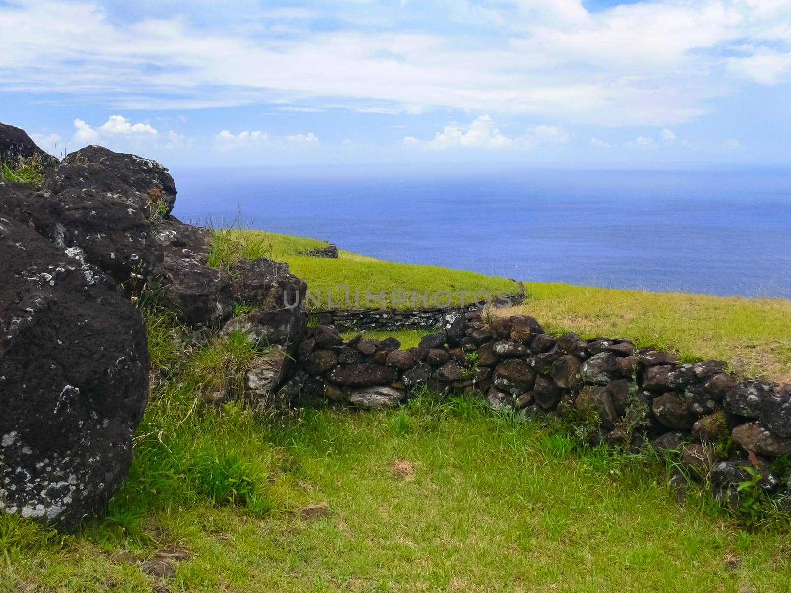 Tachyllite tuff stones, the material from which the statues of Easter Island were made.