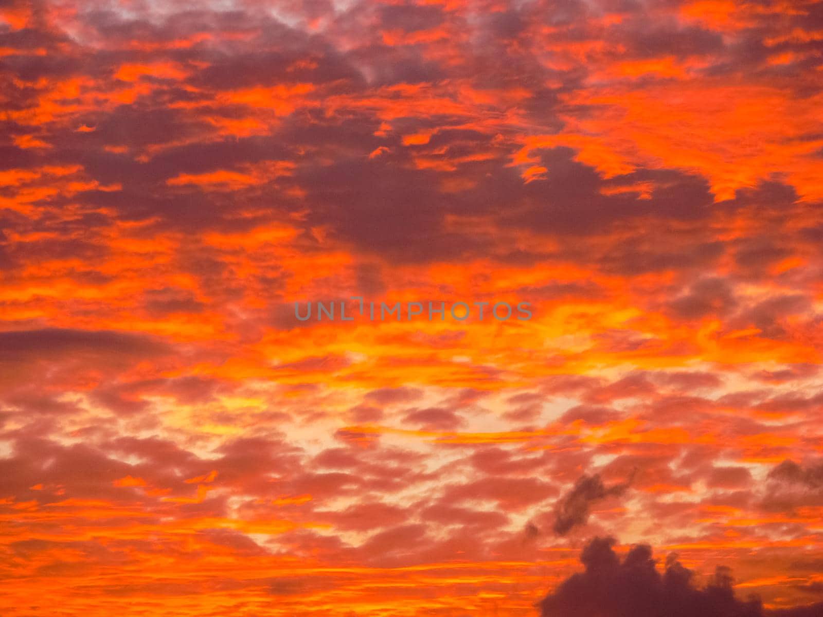 Easter Island. beautiful red sunset with clouds.