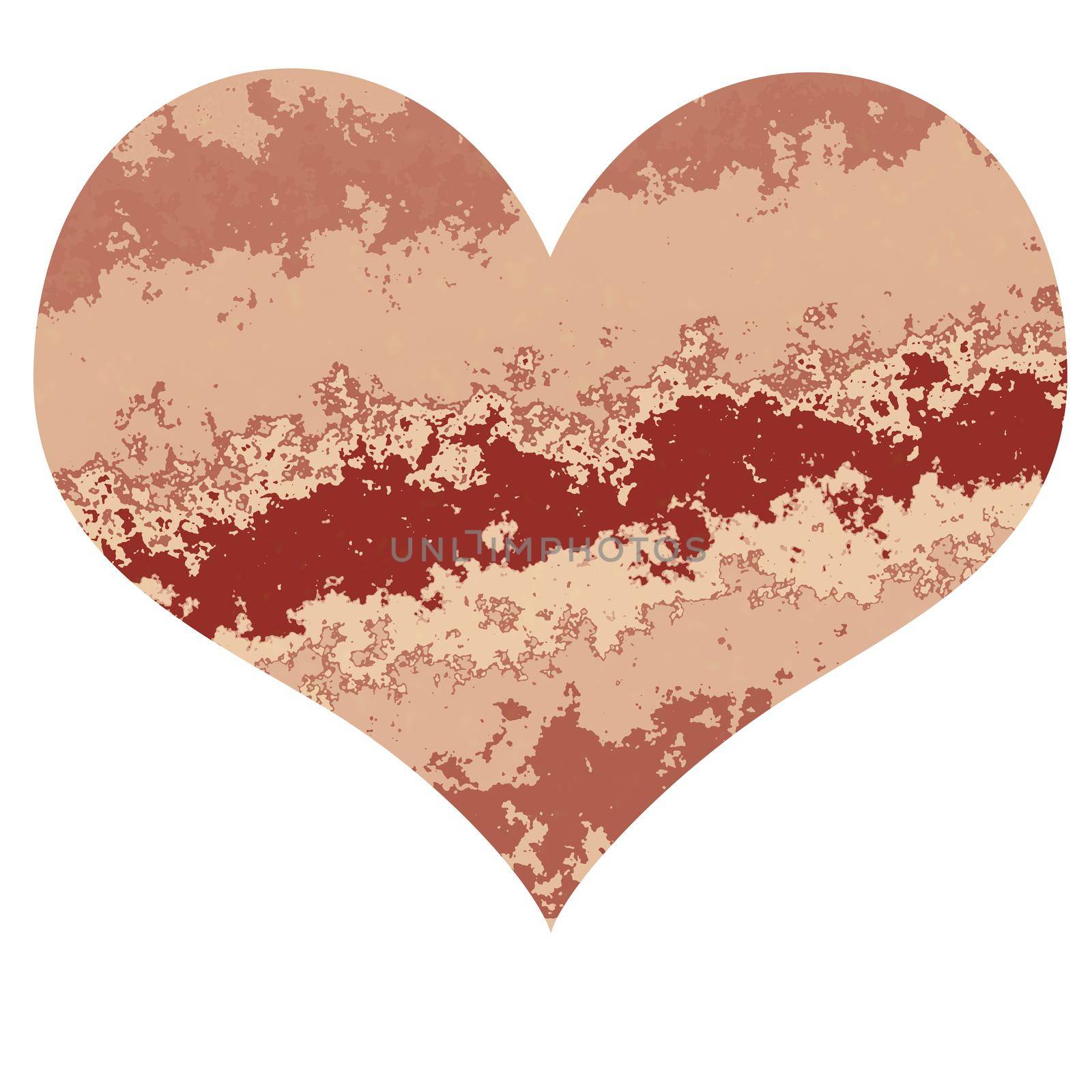 Big heart with pink and red marble texture