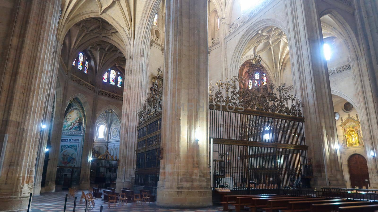 Segovia, Spain - 22 - September - 2020: Beautiful interior view of Segovia Cathedral