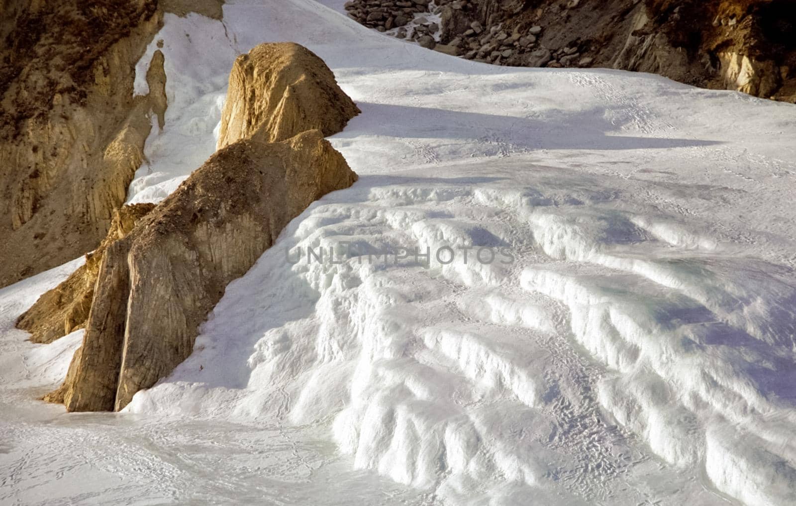 Mount Sayan in winter in the snow. The nature of the mountains is sayan.