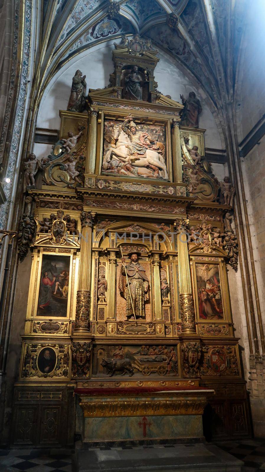 Segovia, Spain - 22 - September - 2020: Beautiful interior view of Segovia Cathedral