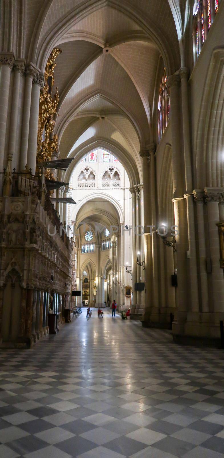 Toledo, Spain - 24 - september - 2020: Interior view of Toledo cathedral in historic medieval city by codrinn