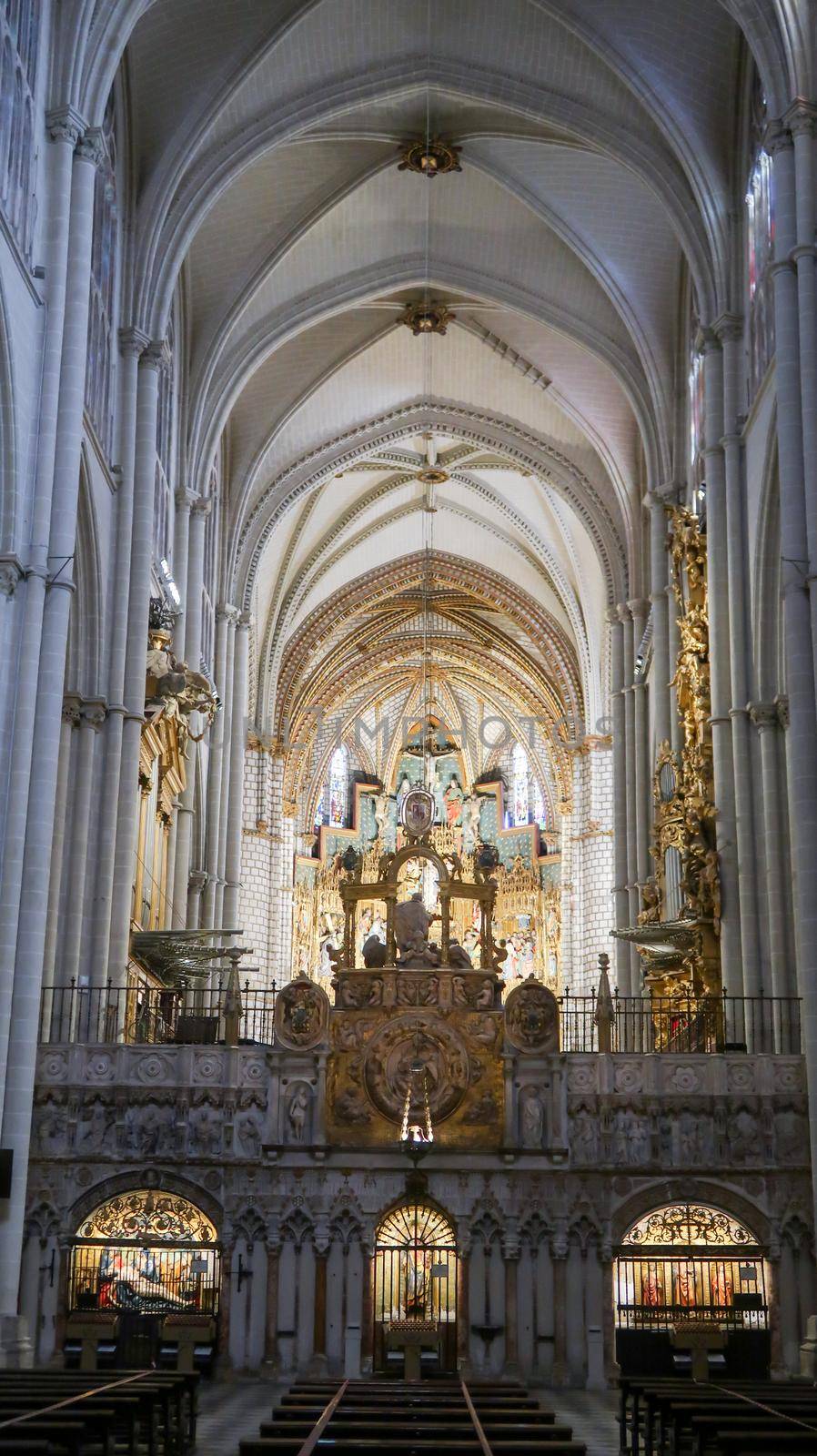 Toledo, Spain - 24 - september - 2020: Interior view of Toledo cathedral in historic medieval city