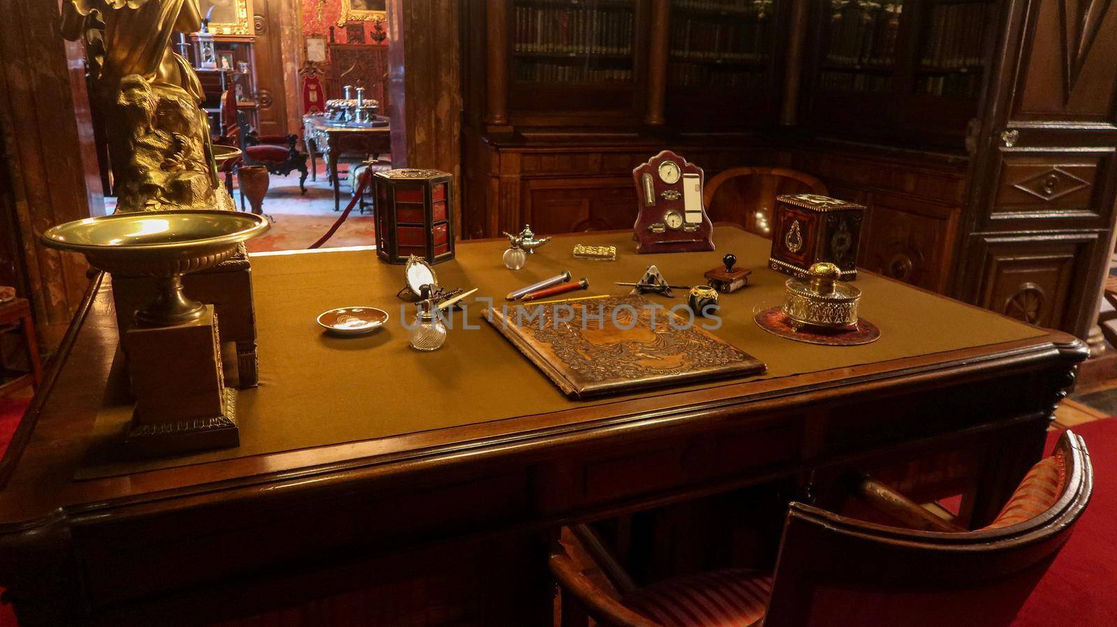 Madrid, Spain - 19 - september - 2020: Interior view of Cerralbo Museum located in the Cerralbo Palace, houses an old private collection of works of art by codrinn