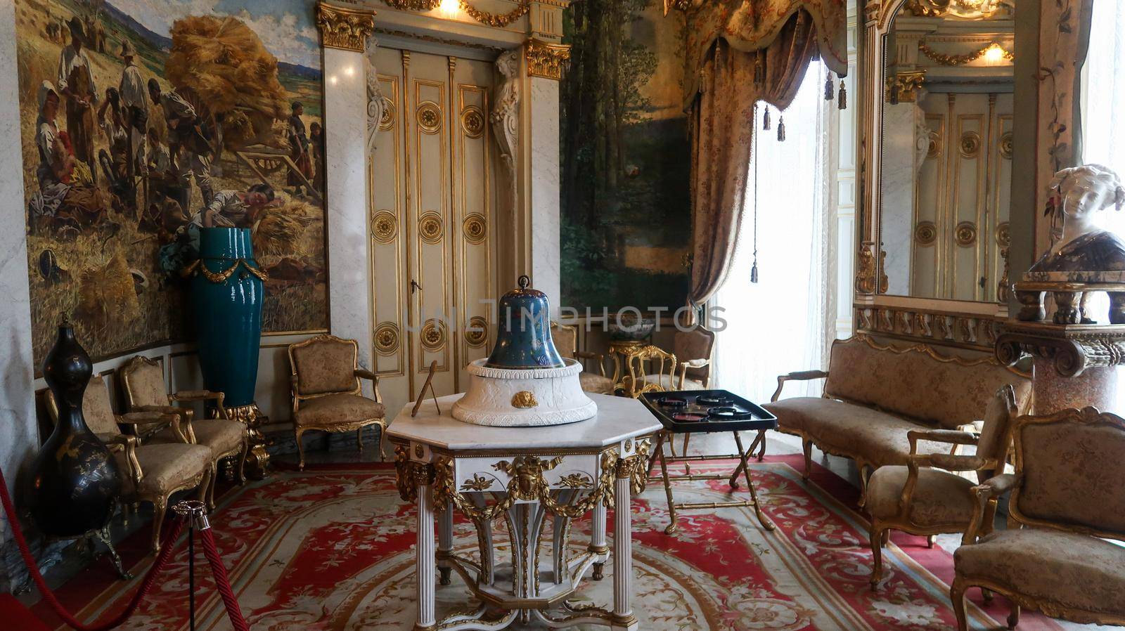 Madrid, Spain - 19 - september - 2020: Interior view of Cerralbo Museum located in the Cerralbo Palace, houses an old private collection of works of art