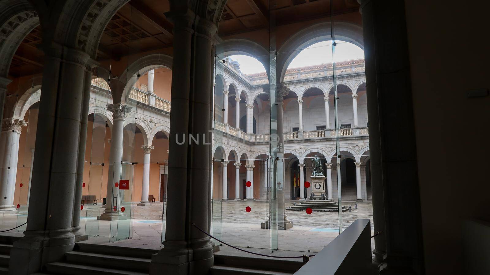 Toledo/Spain - 24-September-2020: Interior garden in the Toledo Alcazar Museum