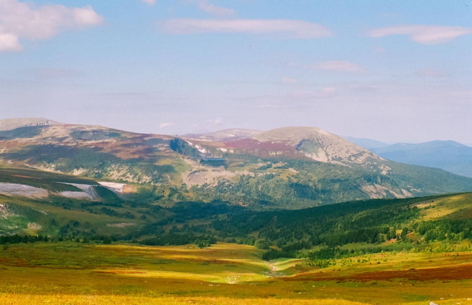 Altai landscape mountains and clouds. Nature is altai.