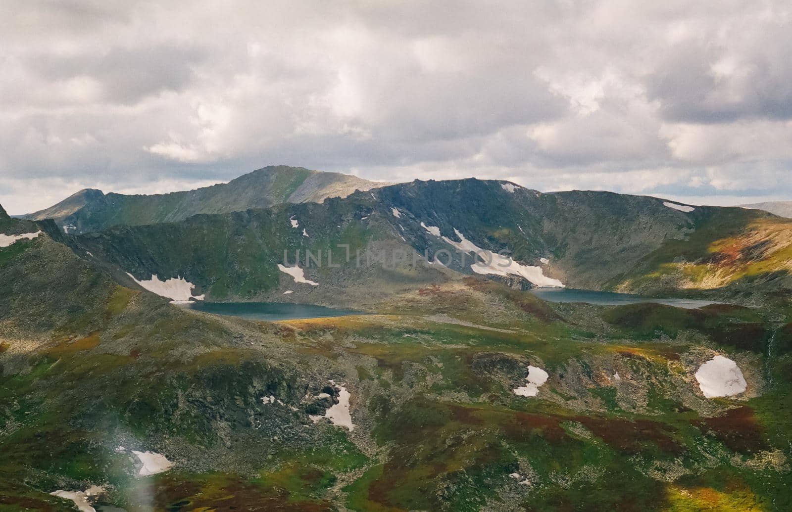 Nature is altai in spring. Melted snow in the mountains.
