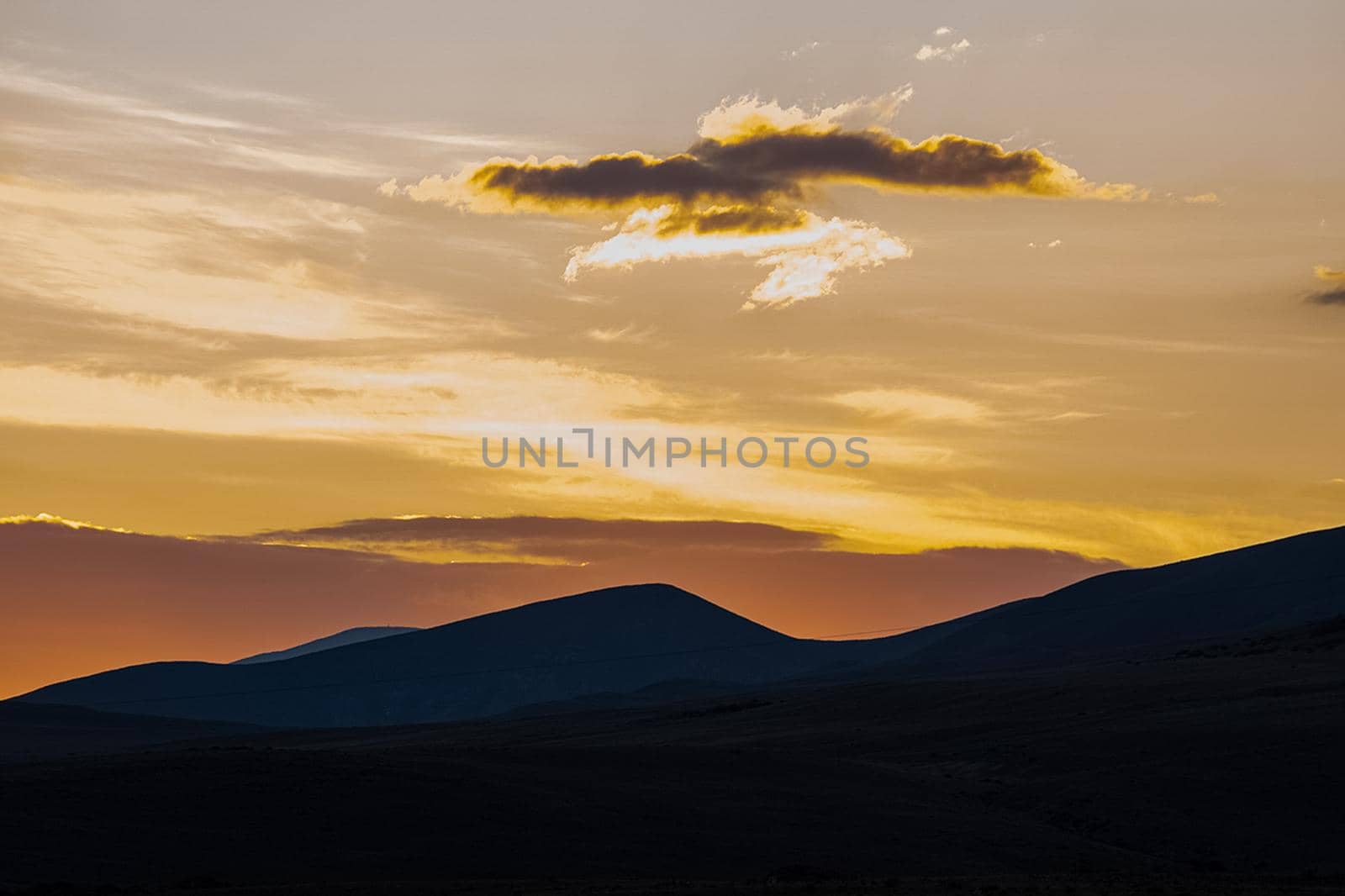 Sunset in the Altai Mountains. Nature's Altai Landscape of Nature