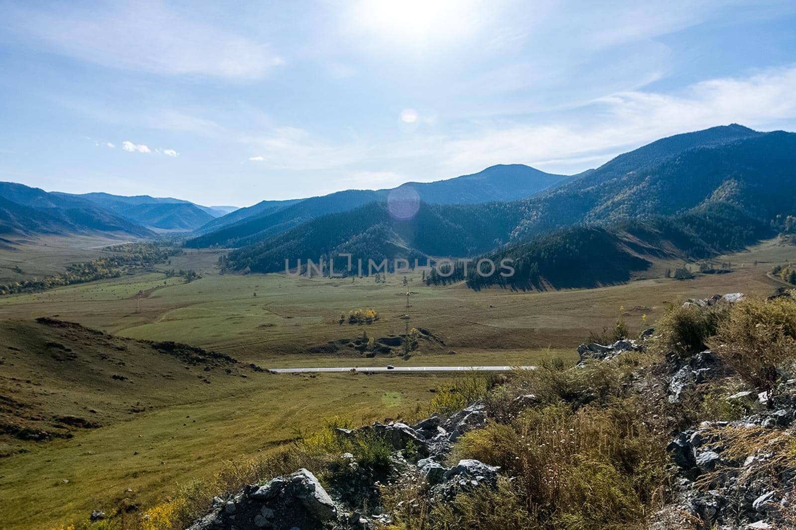 The altai mountains. The landscape of nature on the Altai mountains and in the gorges between the mountains.