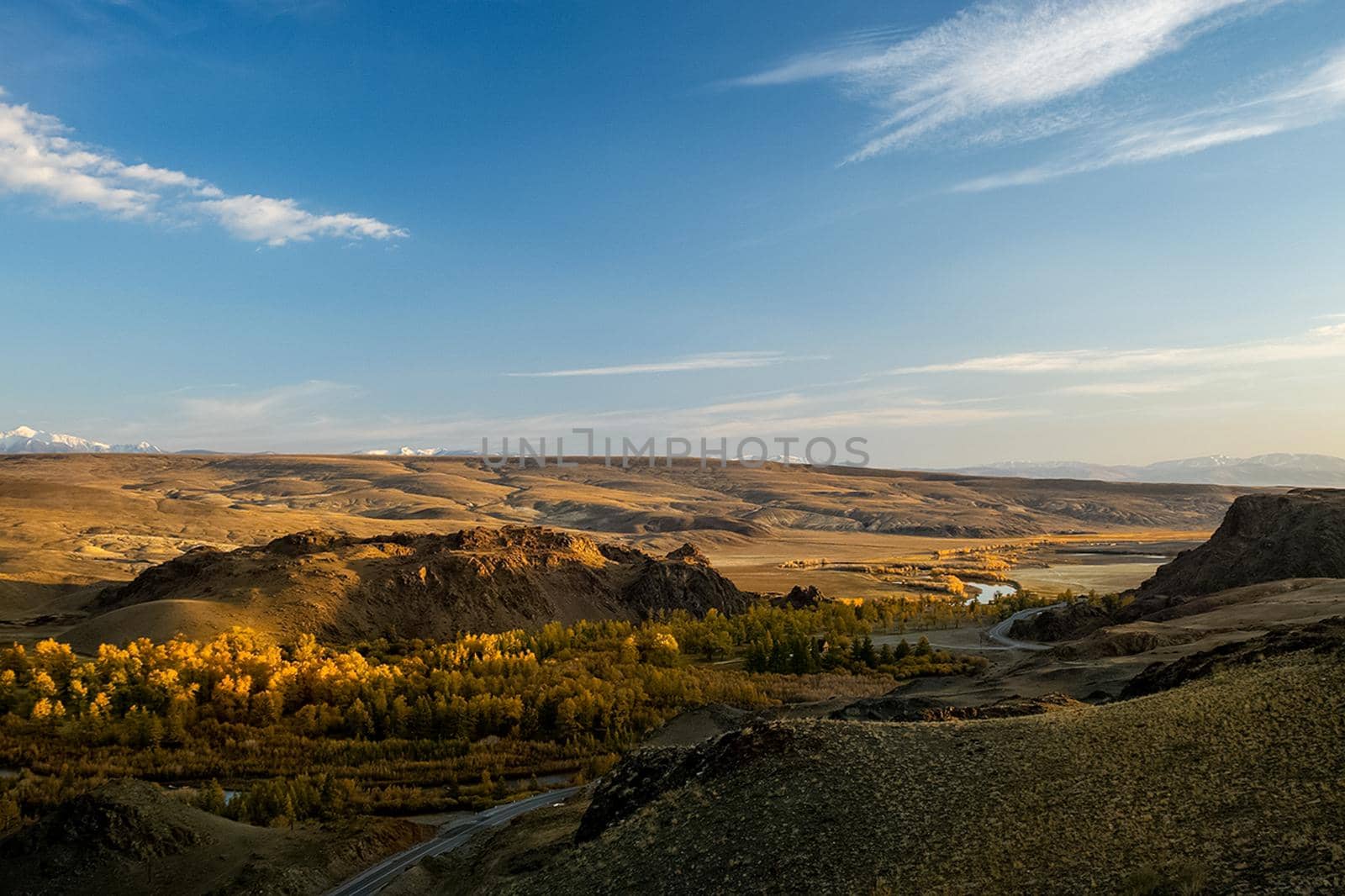 The altai mountains. The landscape of nature on the Altai mountains and in the gorges between the mountains.