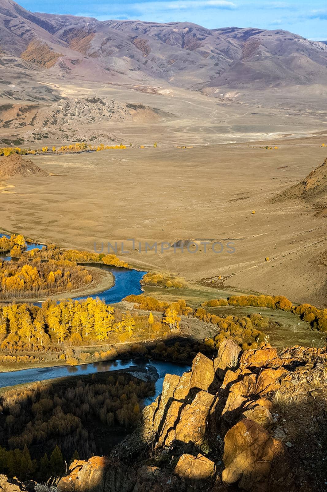 The altai mountains. The landscape of nature on the Altai mountains and in the gorges between the mountains.