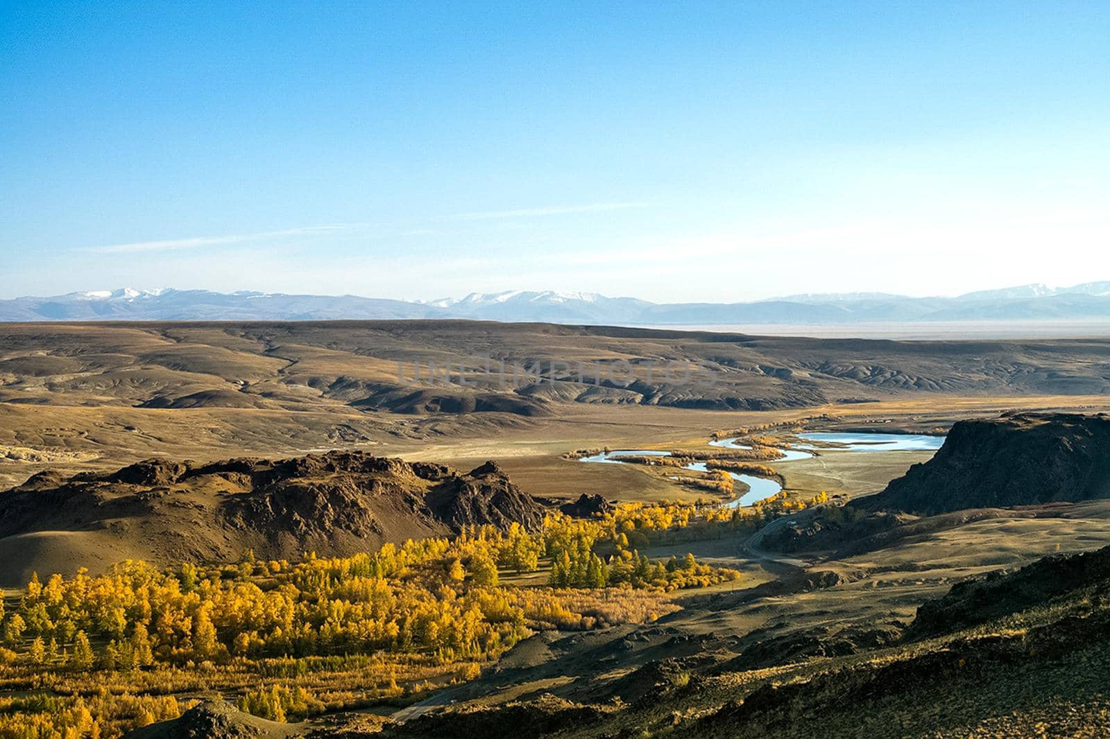 The altai mountains. The landscape of nature on the Altai mountains and in the gorges between the mountains.