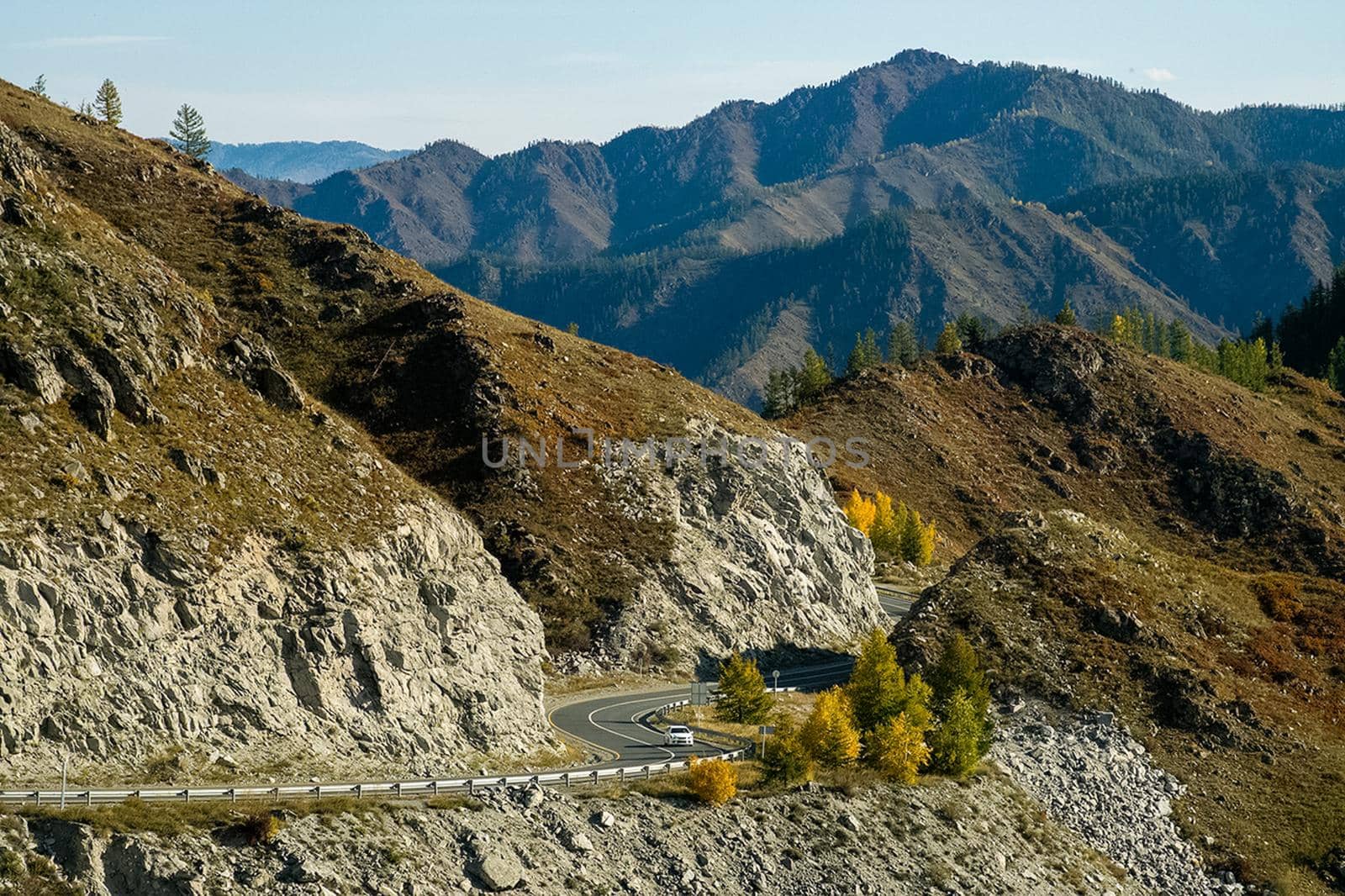 The altai mountains. landscape of nature on the Altai mountains and in the gorges between the mountains. by DePo