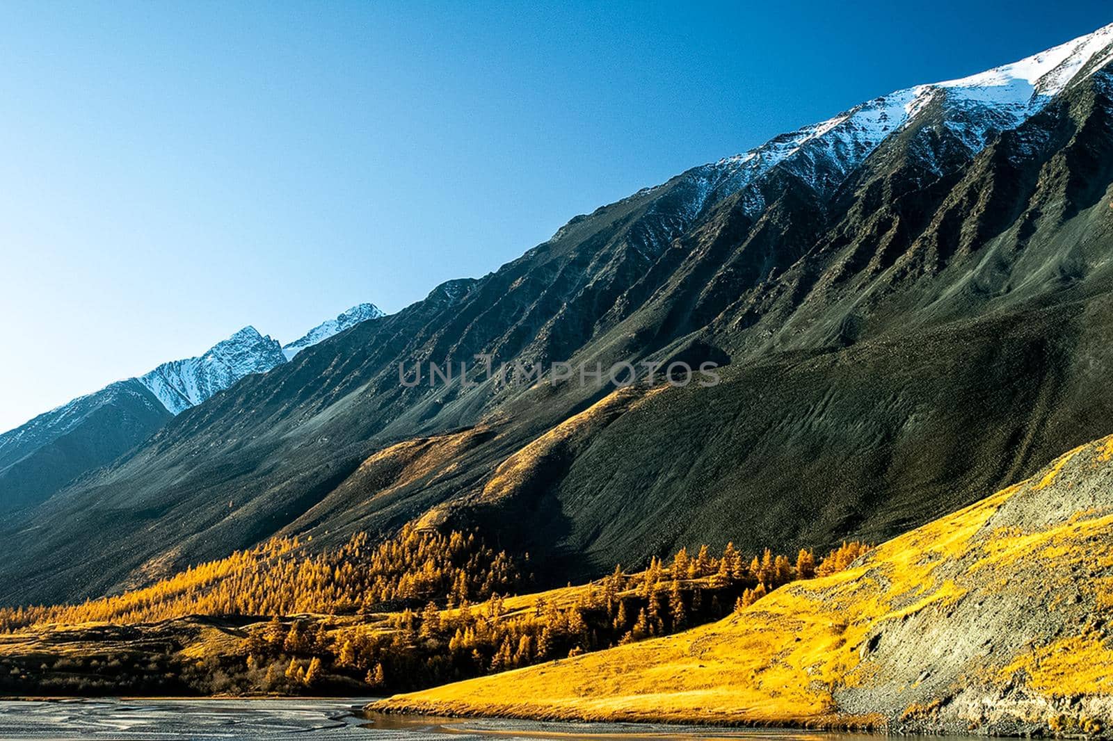 The altai mountains. landscape of nature on the Altai mountains and in the gorges between the mountains. by DePo