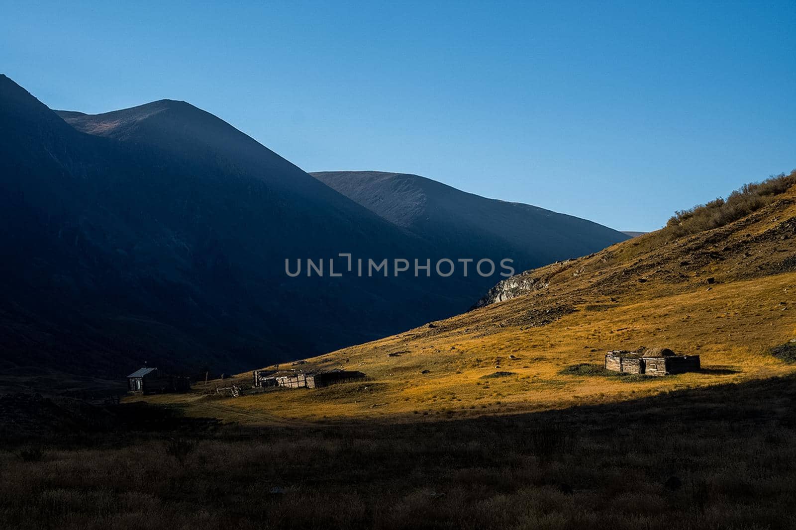 The altai mountains. The landscape of nature on the Altai mountains and in the gorges between the mountains.