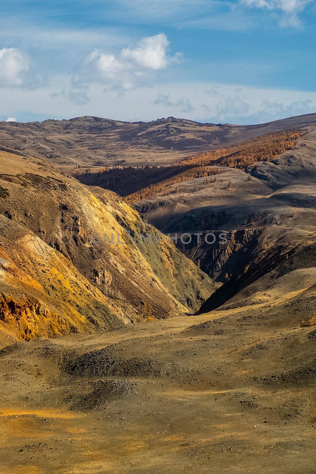 The altai mountains. landscape of nature on the Altai mountains and in the gorges between the mountains. by DePo