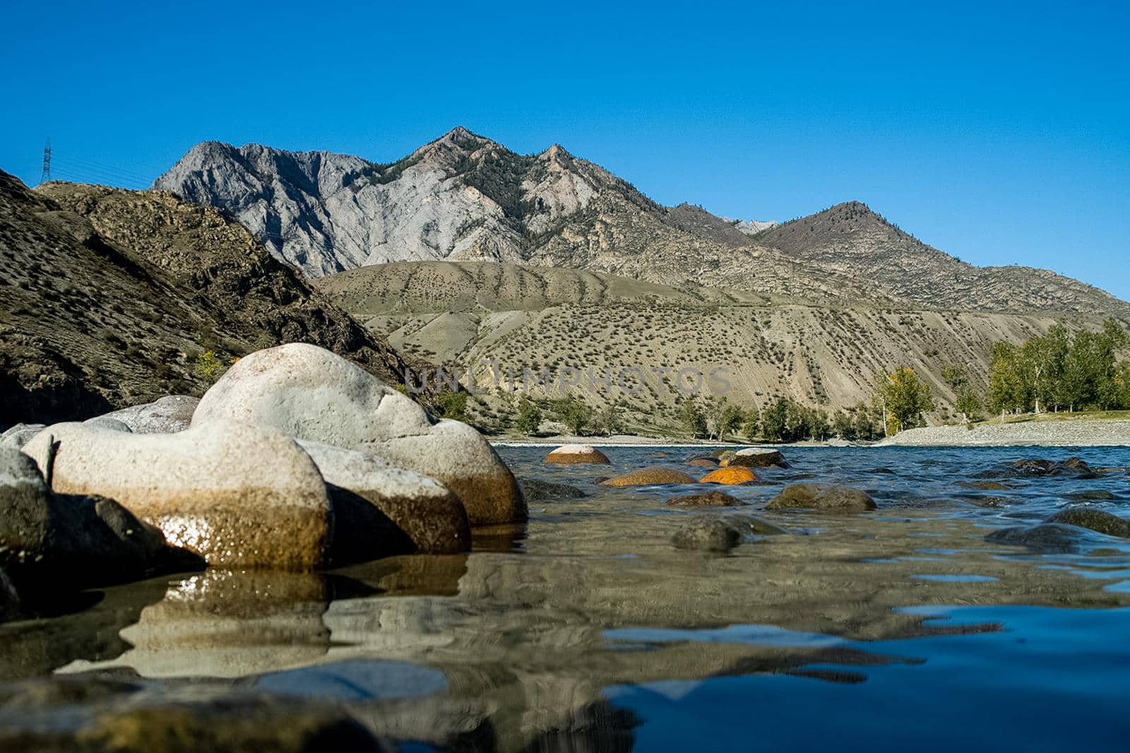 The altai mountains. The landscape of nature on the Altai mountains and in the gorges between the mountains.