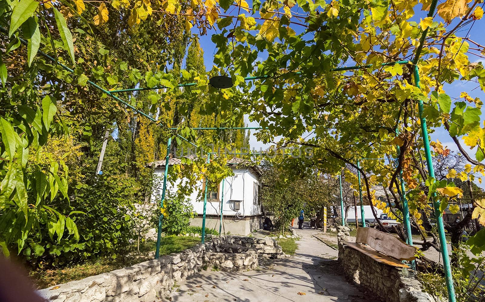The architecture of the old streets in Sevastopol. Old houses.