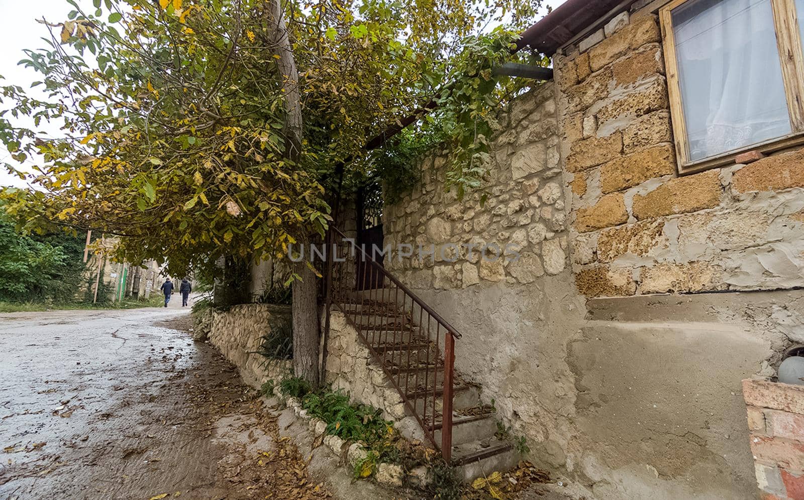 The architecture of the old streets in Sevastopol. Old houses.